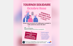 Tournoi Octobre Rose - Vendredi 9 octobre